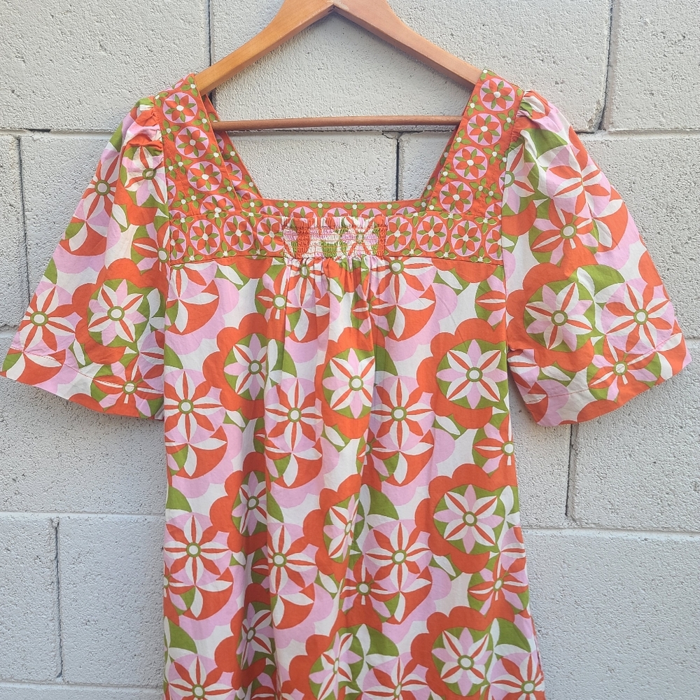 Printfresh | Tara Cotton Printed Dress in Flower Hour Lava Lamp New Size Small - Picture 8 of 12